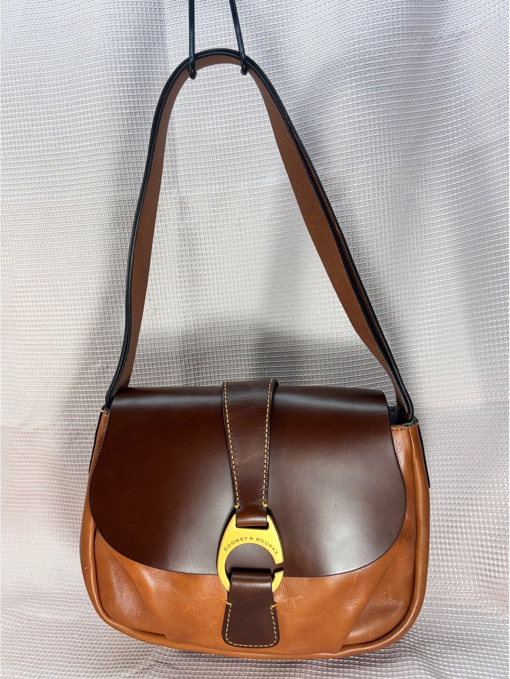 Dooney & Bourke Derby Florentine Large Flap shoulder bag two-tone brown leather